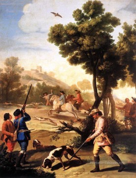 The Quail Shoot romantique moderne Francisco Goya Peinture à l'huile